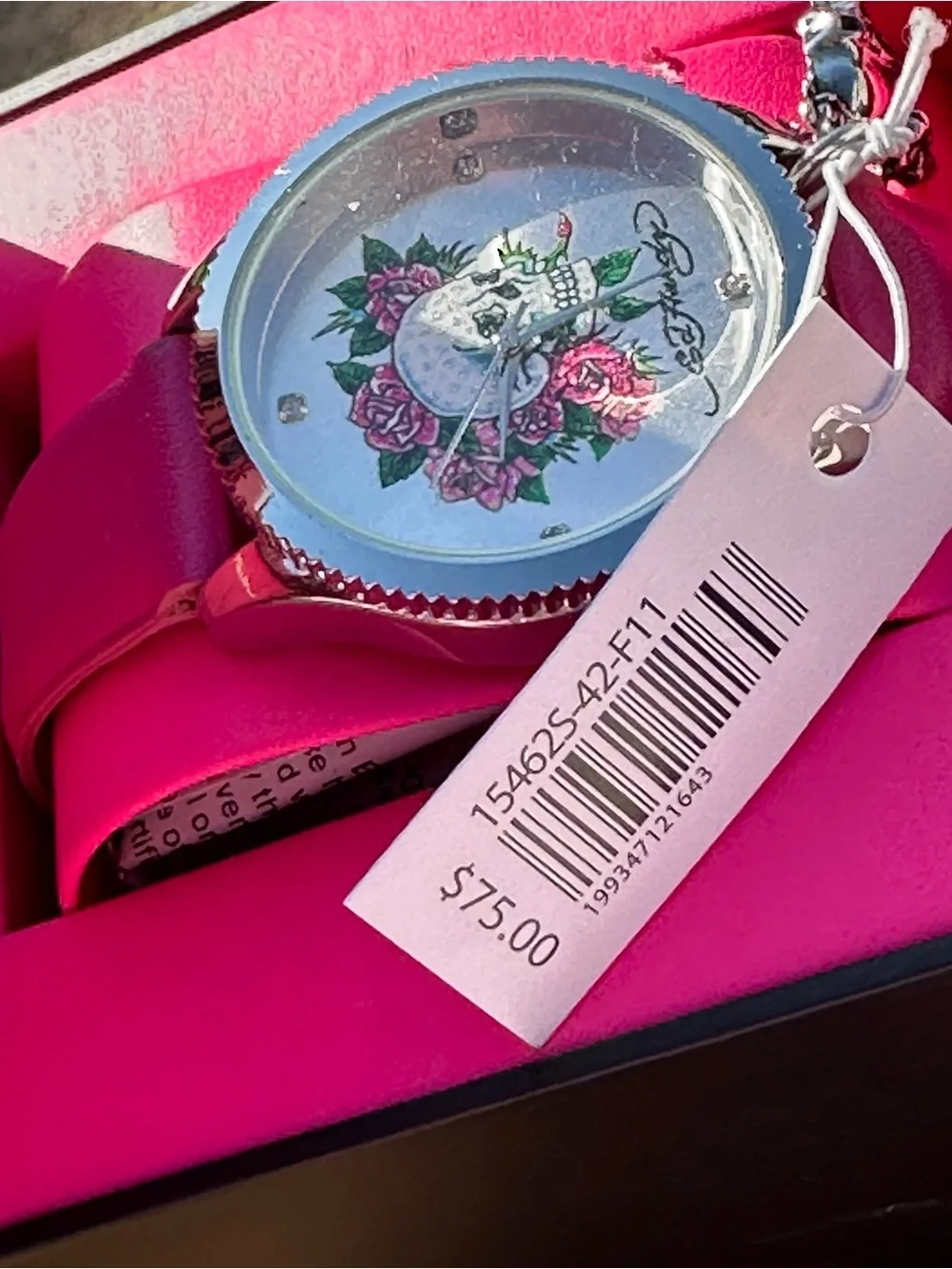 Ed Hardy “Love Kills Slowly” Pink & Silver Watch - RARE